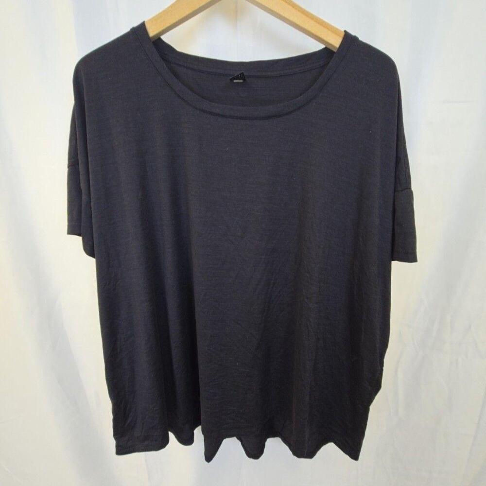 Velocity Shirt Womens 3X Gray Scoop Neck Short Sleeve Stretch Casual Tee Top